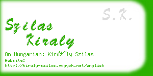 szilas kiraly business card